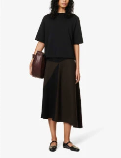 Vince Wide-sleeve Boxy-fit Cotton-jersey T-shirt -Ted Baker Store R04137204 BLACK ALT01