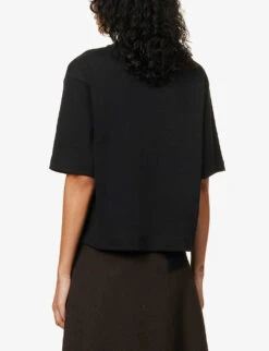 Vince Wide-sleeve Boxy-fit Cotton-jersey T-shirt -Ted Baker Store R04137204 BLACK ALT03