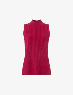 Whistles High-neck Ribbed-knit Tunic Top