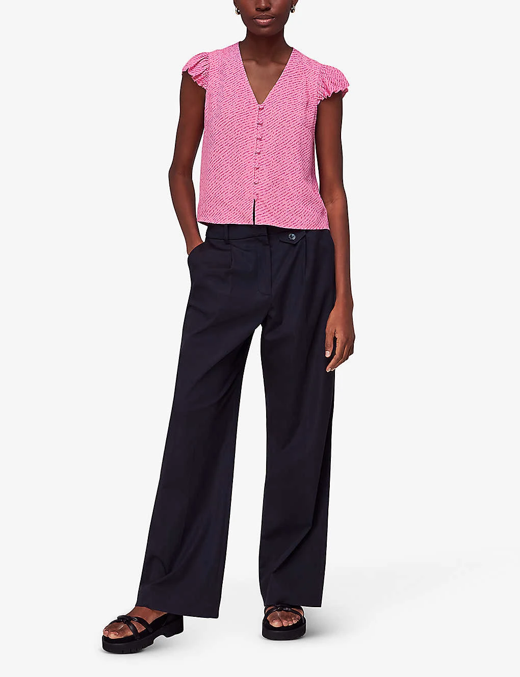 Whistles Graphic-print Ruffled-sleeve Woven Top 4 Whistles Graphic-print Ruffled-sleeve Woven Top - Image 2