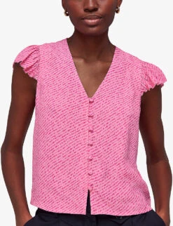 Whistles Graphic-print Ruffled-sleeve Woven Top 9 Whistles Graphic-print Ruffled-sleeve Woven Top -Ted Baker Store R04140108 MULTICOLOURED ALT02