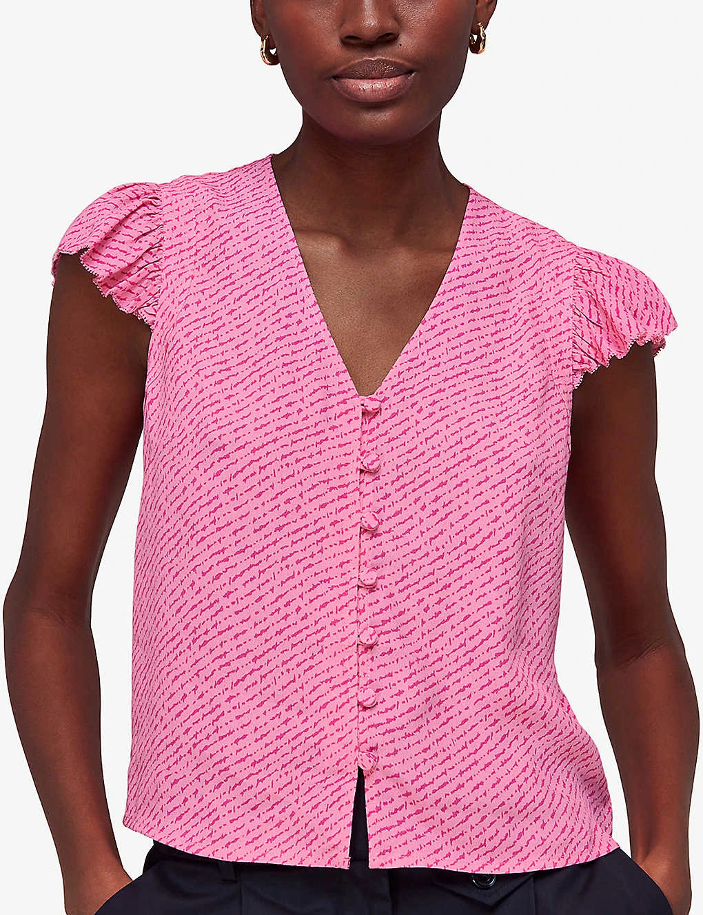 Whistles Graphic-print Ruffled-sleeve Woven Top 5 Whistles Graphic-print Ruffled-sleeve Woven Top - Image 3