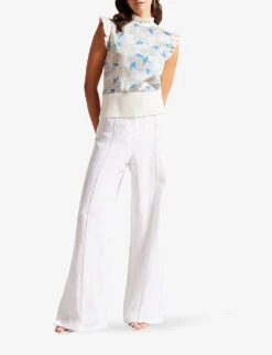 Ted Baker Luseea Floral-print Woven Top -Ted Baker Store R04140118 SKYBLUE ALT01