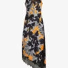AllSaints Eldia Alessandra Floral-print Recycled-polyester Midi Dress -Ted Baker Store R04140667 CITRUSORANGE M