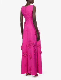 Floral-embellished Sleeveless Stretch-woven Gown -Ted Baker Store R04140677 MAGENTA ALT03