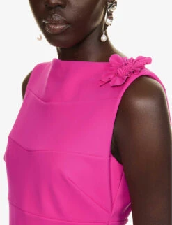 Floral-embellished Sleeveless Stretch-woven Gown -Ted Baker Store R04140677 MAGENTA ALT04