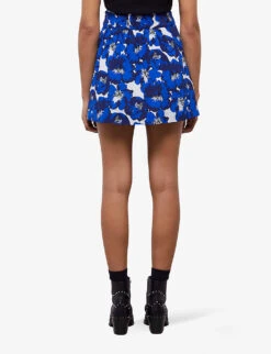 THE KOOPLES Floral-print Silk Mini Skirt -Ted Baker Store R04140802 BLU01 ALT03