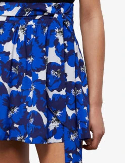 THE KOOPLES Floral-print Silk Mini Skirt -Ted Baker Store R04140802 BLU01 ALT04