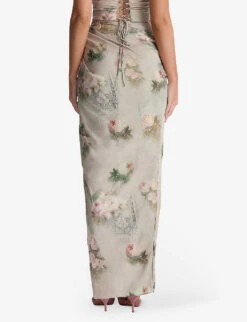 Vesper Floral-print Stretch-woven Maxi Skirt 10 Vesper Floral-print Stretch-woven Maxi Skirt -Ted Baker Store R04141850 VINTAGEFLORAL ALT03