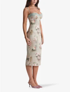Venus Floral-print Satin Midi Dress -Ted Baker Store R04141851 VINTAGEFLORAL ALT02