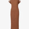 Cut-out Shoulder Knitted Maxi Dress