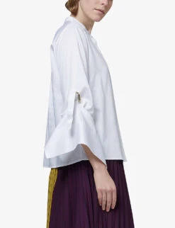 Wide-sleeved Relaxed-fit Woven Shirt -Ted Baker Store R04141928 OFFWHITE ALT02