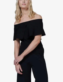 Sailor-collar Slim-fit Knitted Top -Ted Baker Store R04141939 BLACK ALT02