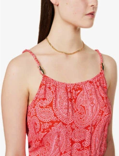 Paisley-print Ruffle-trim Woven Mini Dress -Ted Baker Store R04142186 PRTPRT ALT04