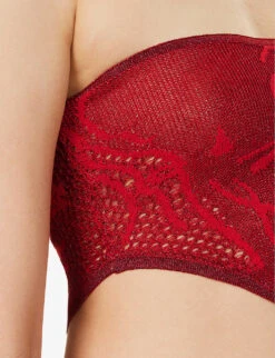 Birthing Venus Abstract-pattern Organic Cotton-blend Knitted Top -Ted Baker Store R04142480 RED ALT04