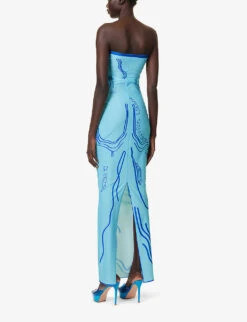 Venus Graphic-print Stretch-recycled Polyester Midi Dress -Ted Baker Store R04142485 LIGHTBLUE ALT03