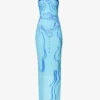 Venus Graphic-print Stretch-recycled Polyester Midi Dress -Ted Baker Store R04142485 LIGHTBLUE M
