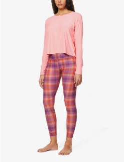 Beyond Yoga Round-neck Stretch-woven Top -Ted Baker Store R04143880 SUNKISSEDCORALHEATHER ALT01