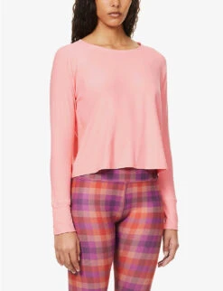 Beyond Yoga Round-neck Stretch-woven Top -Ted Baker Store R04143880 SUNKISSEDCORALHEATHER ALT02