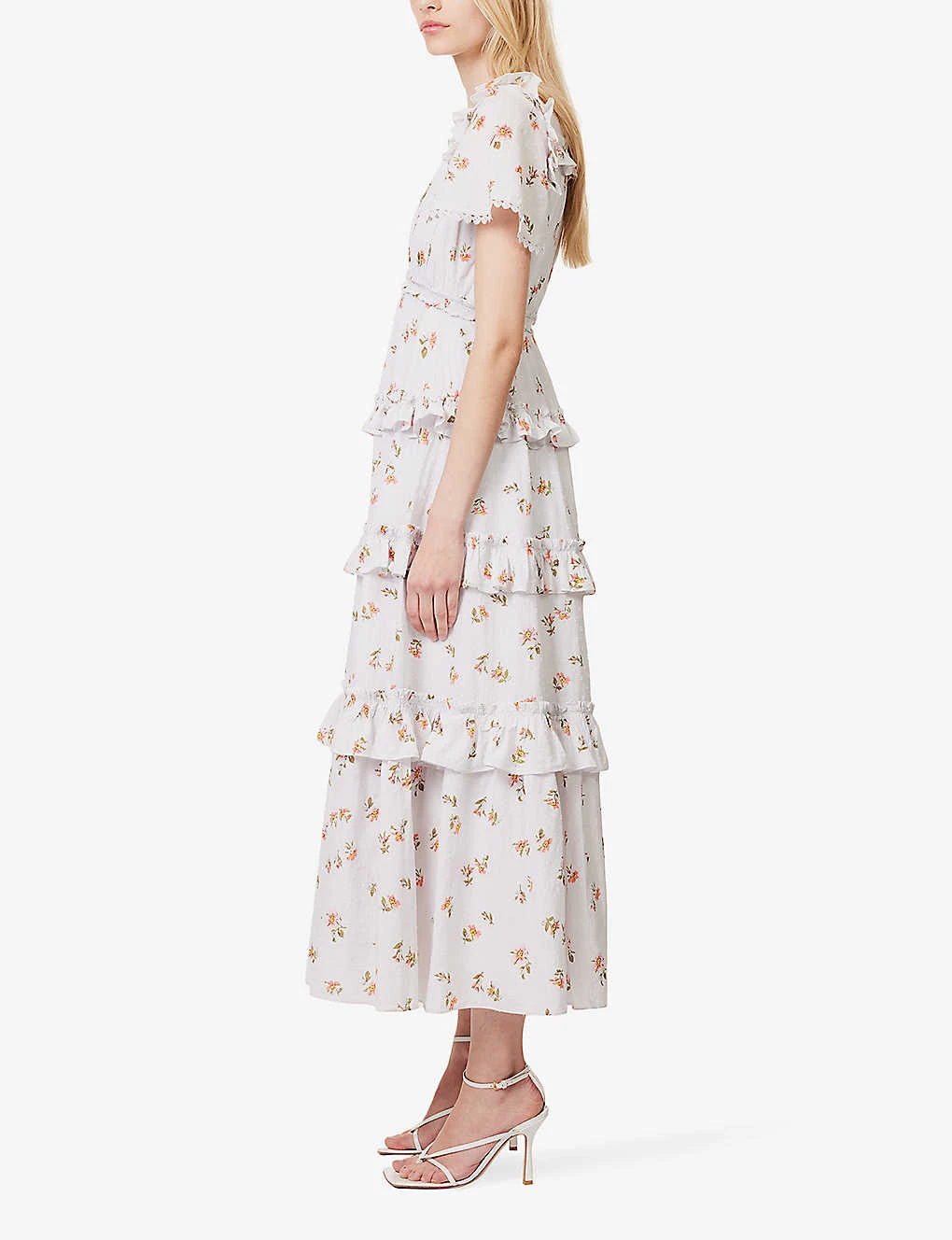 Floral-print Tiered-hem Organic-cotton Midi Dress 5 Floral-print Tiered-hem Organic-cotton Midi Dress - Image 3