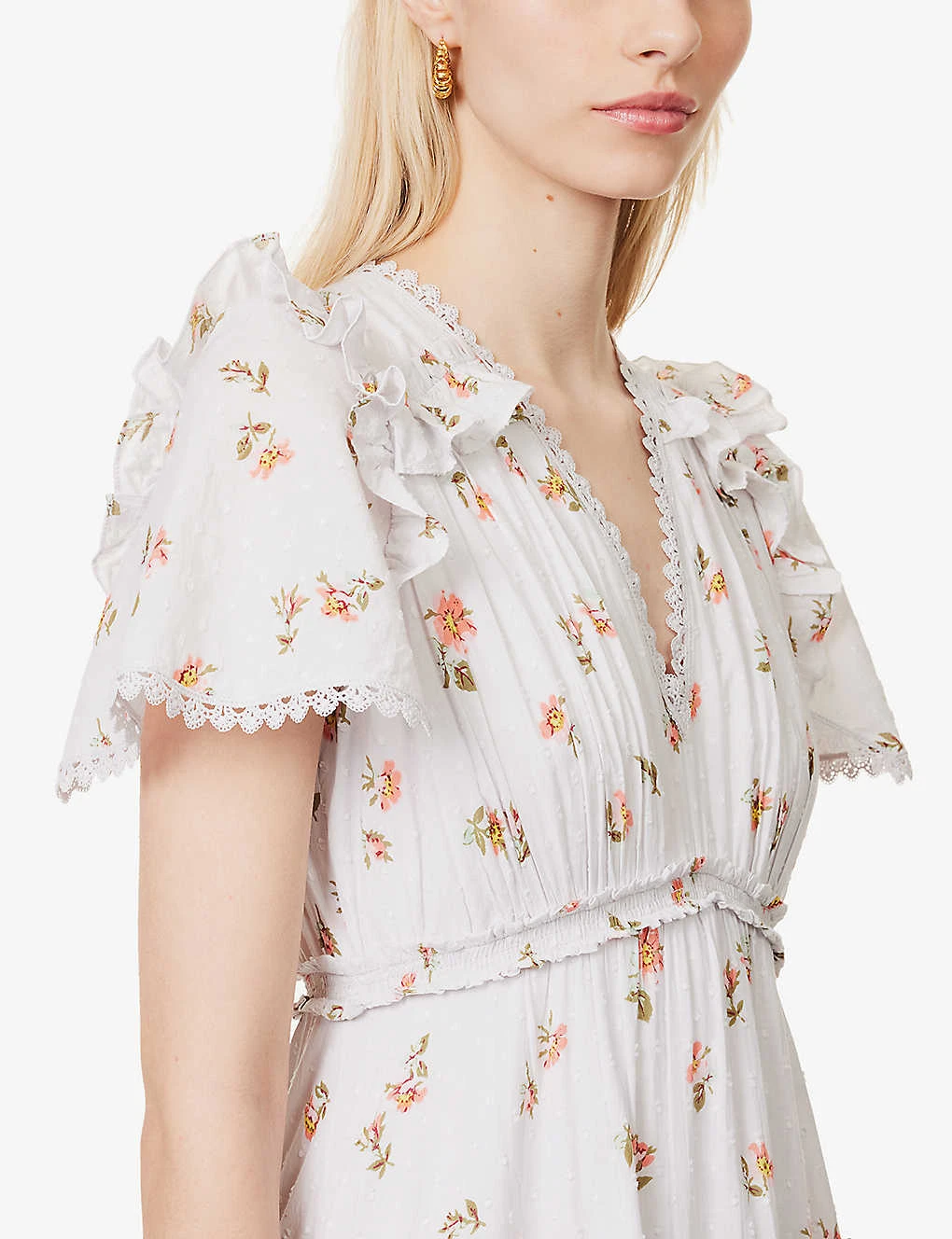 Floral-print Tiered-hem Organic-cotton Midi Dress 7 Floral-print Tiered-hem Organic-cotton Midi Dress - Image 5