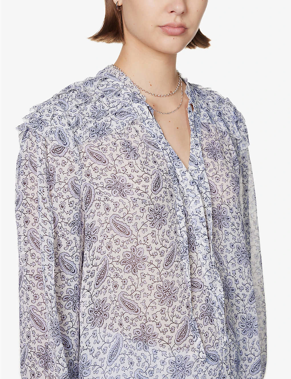 Paige Margret Floral-pattern Silk Blouse 7 Paige Margret Floral-pattern Silk Blouse - Image 5