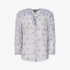 Paige Margret Floral-pattern Silk Blouse -Ted Baker Store R04144134 WHITEPERIWINKLE M