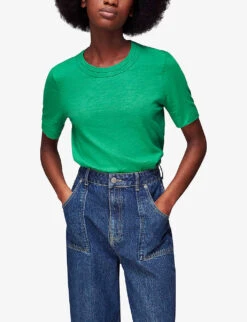 Whistles Rosa Double-trim Short-sleeved Cotton-jersey T-shirt -Ted Baker Store R04145303 GREEN ALT02