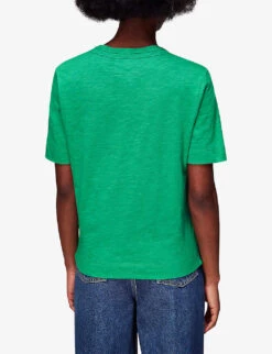 Whistles Rosa Double-trim Short-sleeved Cotton-jersey T-shirt -Ted Baker Store R04145303 GREEN ALT03