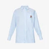 Kenzo Logo-embroidered Striped Cotton Shirt -Ted Baker Store R04145438 SKYBLUE M