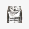 Metallic Mid-rise Cotton-blend Mini Skirt