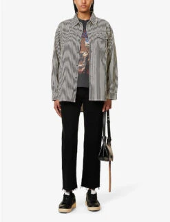 ANINE BING Sloan Logo-embroidered Cotton Shirt -Ted Baker Store R04146340 STRIPE ALT01