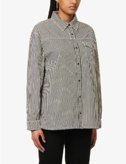 ANINE BING Sloan Logo-embroidered Cotton Shirt -Ted Baker Store R04146340 STRIPE ALT02