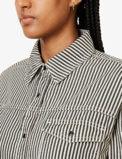 ANINE BING Sloan Logo-embroidered Cotton Shirt -Ted Baker Store R04146340 STRIPE ALT04