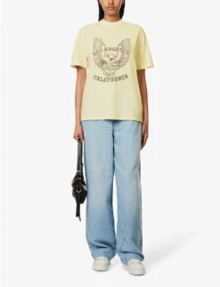 ANINE BING Eagle Graphic-print Organic-cotton T-shirt -Ted Baker Store R04146342 OFFWHITE ALT01