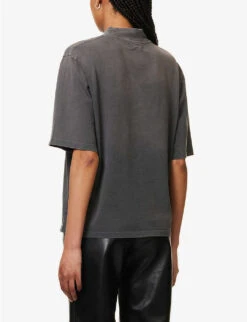 ANINE BING Painted Muse Graphic-print Organic-cotton T-shirt -Ted Baker Store R04146352 WASHEDBLACK ALT03