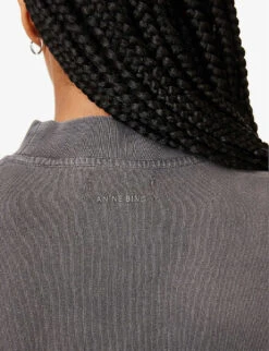 ANINE BING Painted Muse Graphic-print Organic-cotton T-shirt -Ted Baker Store R04146352 WASHEDBLACK ALT05