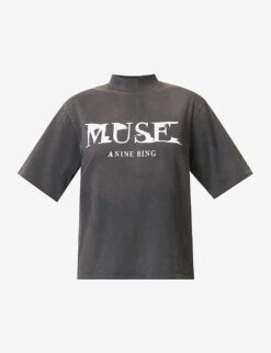 ANINE BING Painted Muse Graphic-print Organic-cotton T-shirt