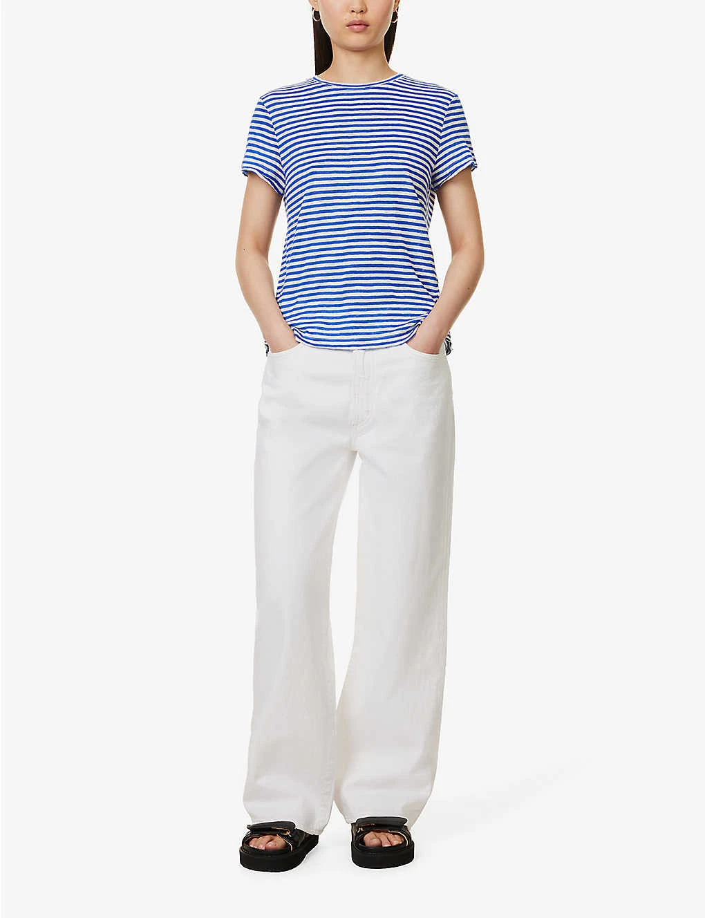 FRAME Easy True Striped Organic-linen Top 4 FRAME Easy True Striped Organic-linen Top - Image 2