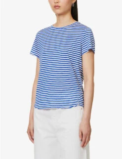 FRAME Easy True Striped Organic-linen Top 9 FRAME Easy True Striped Organic-linen Top -Ted Baker Store R04146425 COBALTMULTI ALT02