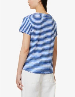 FRAME Easy True Striped Organic-linen Top 10 FRAME Easy True Striped Organic-linen Top -Ted Baker Store R04146425 COBALTMULTI ALT03