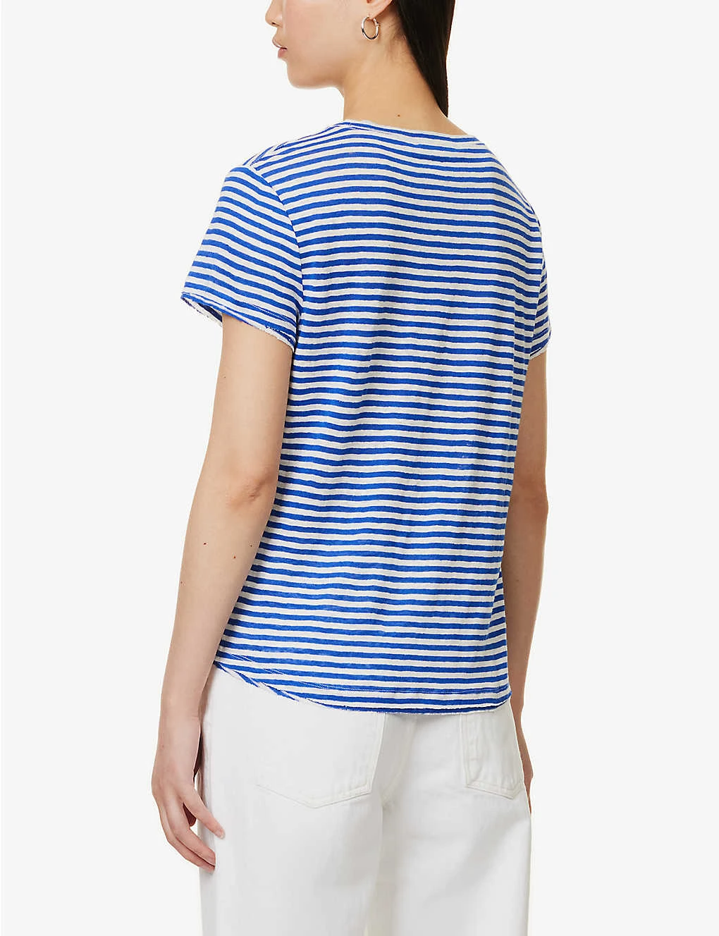 FRAME Easy True Striped Organic-linen Top 6 FRAME Easy True Striped Organic-linen Top - Image 4
