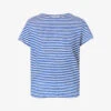 FRAME Easy True Striped Organic-linen Top 2 FRAME Easy True Striped Organic-linen Top -Ted Baker Store R04146425 COBALTMULTI M