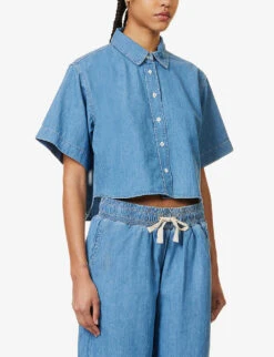 FRAME Faded-wash Boxy-fit Cotton And Linen-blend Shirt 9 FRAME Faded-wash Boxy-fit Cotton And Linen-blend Shirt -Ted Baker Store R04146434 ENCORE ALT02