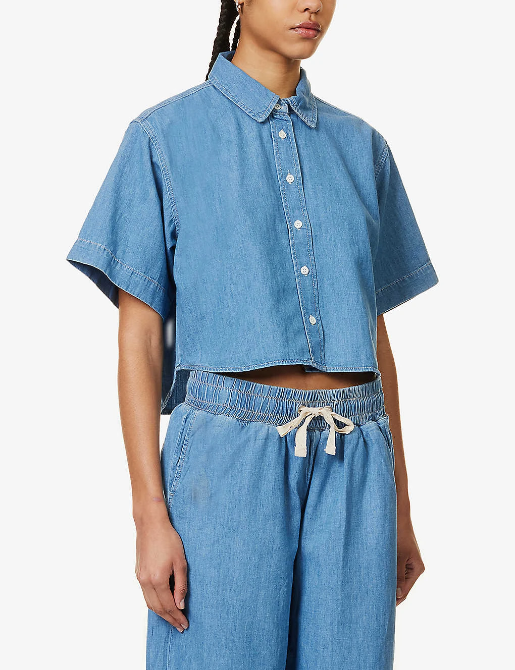 FRAME Faded-wash Boxy-fit Cotton And Linen-blend Shirt 5 FRAME Faded-wash Boxy-fit Cotton And Linen-blend Shirt - Image 3