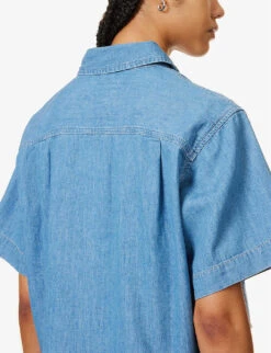 FRAME Faded-wash Boxy-fit Cotton And Linen-blend Shirt 11 FRAME Faded-wash Boxy-fit Cotton And Linen-blend Shirt -Ted Baker Store R04146434 ENCORE ALT04