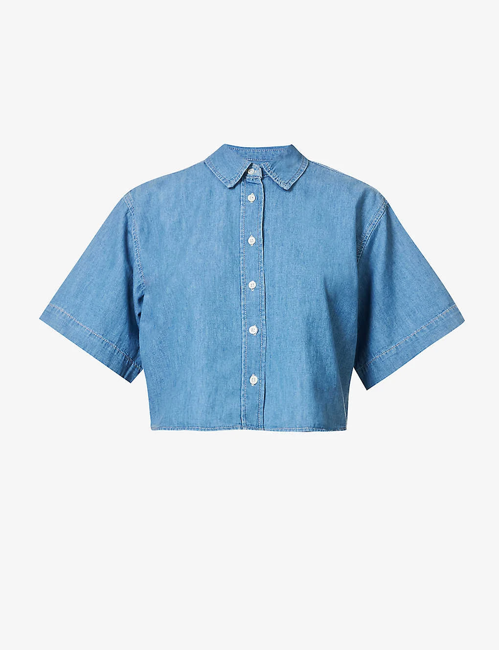 FRAME Faded-wash Boxy-fit Cotton And Linen-blend Shirt 3 FRAME Faded-wash Boxy-fit Cotton And Linen-blend Shirt
