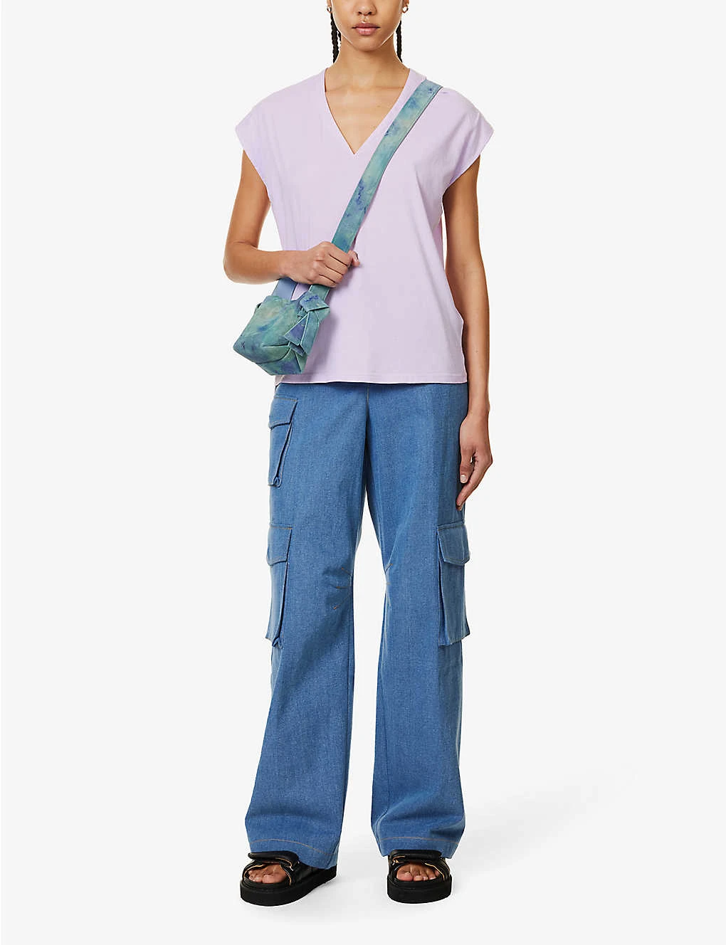 FRAME Le Mid Rise V-neck Organic Cotton Top 4 FRAME Le Mid Rise V-neck Organic Cotton Top - Image 2