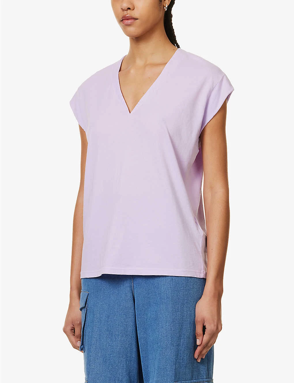 FRAME Le Mid Rise V-neck Organic Cotton Top 5 FRAME Le Mid Rise V-neck Organic Cotton Top - Image 3