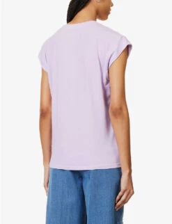 FRAME Le Mid Rise V-neck Organic Cotton Top 10 FRAME Le Mid Rise V-neck Organic Cotton Top -Ted Baker Store R04146437 LILAC ALT03